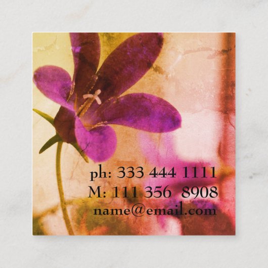 Blossoms Custom Visitekaartje (Achterkant)