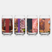 Blossoms de Luxo 3D Bloemenglas Set – Roze & Goud Blikvorm Glas (Rechts)