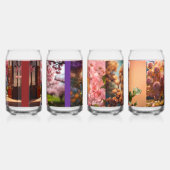 Blossoms de Luxo 3D Bloemenglas Set – Roze & Goud Blikvorm Glas (Links)