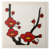 Blossoms Design Ceramic Tile Tegeltje (Voorkant)
