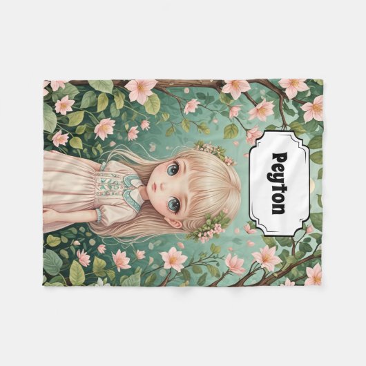 Blossom's Embrace gepersonaliseerd Fleece Deken (Voorkant (Horizontaal))