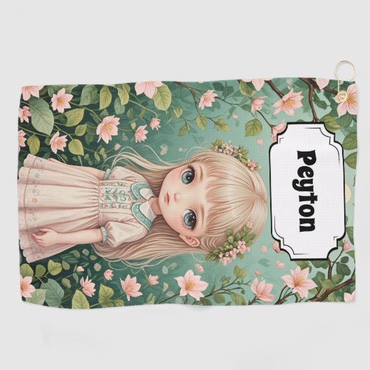Blossom's Embrace gepersonaliseerd Golfhanddoek (Horizontaal)
