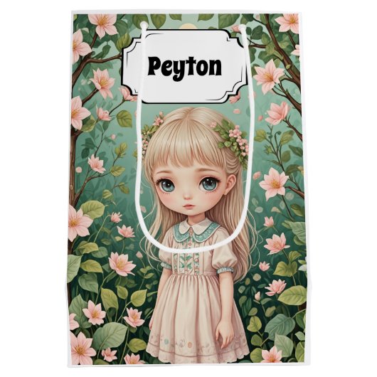 Blossom's Embrace gepersonaliseerd Medium Cadeauzakje (Achterkant)