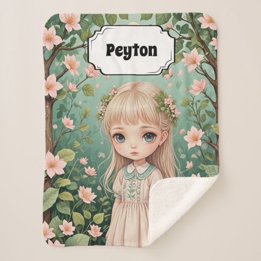 Blossom's Embrace gepersonaliseerd Sherpa Deken (Voorkant)