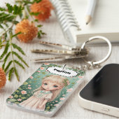 Blossom's Embrace gepersonaliseerd Sleutelhanger (Voorkant Rechts)