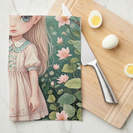 Blossom's Embrace gepersonaliseerd Theedoek (Quarter Fold)