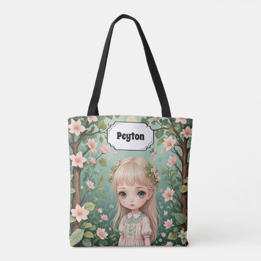 Blossom's Embrace gepersonaliseerd Tote Bag (Achterkant)