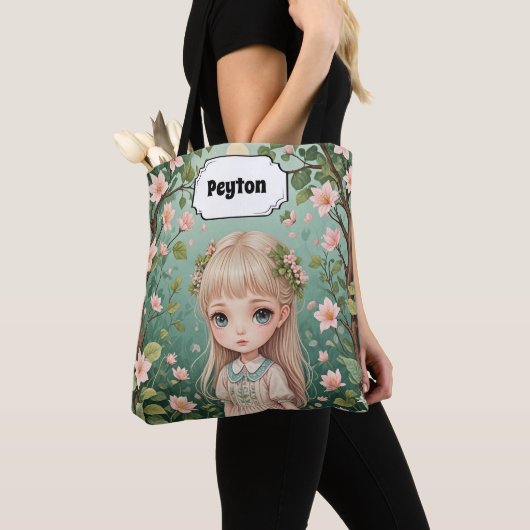 Blossom's Embrace gepersonaliseerd Tote Bag (Dichtbij)