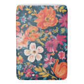 Blossoms of Hope: Vibrant Floral Graphic Badmat (Voorkant Verticaal)