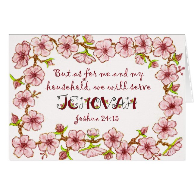 Blossoms~Serve Jehovah Scripture~Big Card (Voorkant Horizontaal)