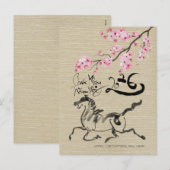 Blossoms Vietnamese New Year of the Horse VHPostC Feestdagenkaart (Voorkant / Achterkant)