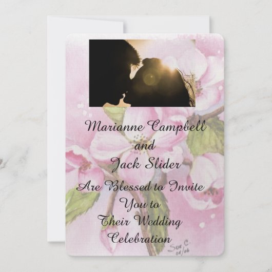 BLOSSOMS  WEDDING INVITATIE TOEPASSEN KAART (Voorkant)