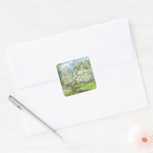 Blossomtuin Vierkante Sticker (Envelop)