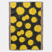 Blot Patroon - Ambergeel op zwart Deken (Voorkant Verticaal)