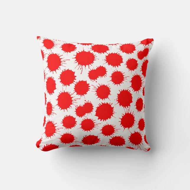 Blot Patroon - Rood op wit Kussen (Voorkant)