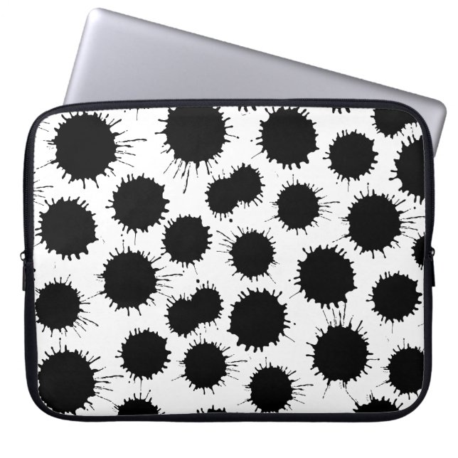 Blot Patroon - zwart op wit Laptop Sleeve (Voorkant)
