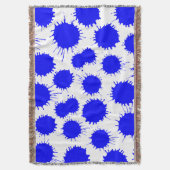 Blot Pattern - Blue on White Deken (Voorkant Verticaal)