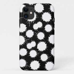 Blot Pattern - White on Black iPhone 11 Hoesje