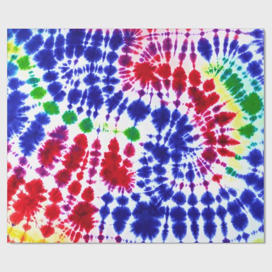 Blotchy Batik Tie Dye Abstracte textielkunst Cadeaupapier (Vlak)