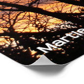 Blote bomen bij zonsondergang poster (Hoek)