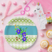  blote Borden in Blauwgroen en Limoen Papieren Bordje (Feest)