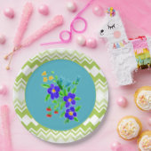 blote Borden met Blauwgroen en Limoen Papieren Bordje (Feest)