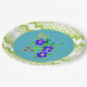 blote Borden met Blauwgroen en Limoen Papieren Bordje (Gekanteld)