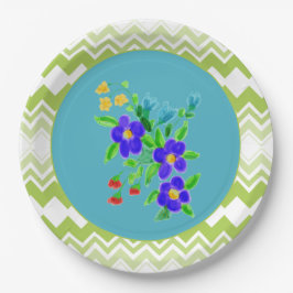 blote Borden met Blauwgroen en Limoen Papieren Bordje