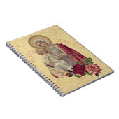  blote Maagd Mary Baby Jesus Floral Nota Notitieboek (Rechterzijde)