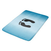 Blote Voetafdrukken Blauw Badmat (Gekanteld)
