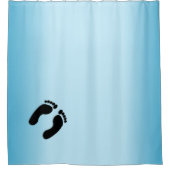 Blote voetafdrukken blauw douchegordijn (Voorkant)