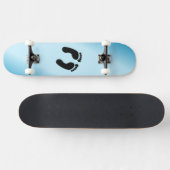 Blote voetafdrukken blauw persoonlijk skateboard (Horizontaal)