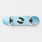 Blote voetafdrukken blauw persoonlijk skateboard (Horizontaal)