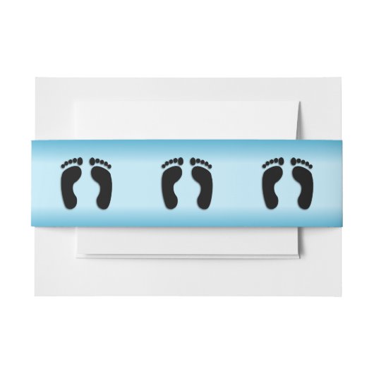Blote voetafdrukken blauw uitnodigingen wikkel (Voorkant Voorbeeld)