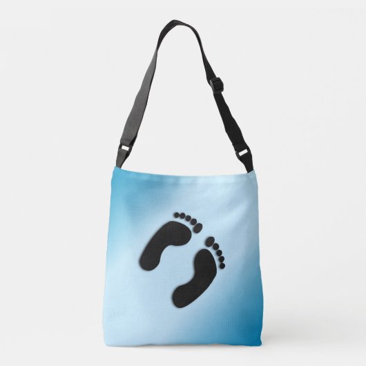 Blote voetafdrukken crossbody tas (Achterkant)
