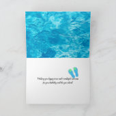 Blote voeten met bloemen in zwembad kaart (Binnen)