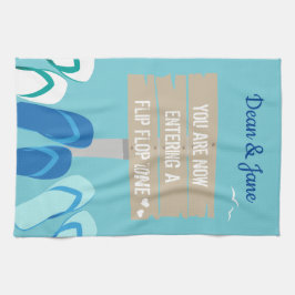 Blote voeten op het strand Thalassophile Quote Theedoek