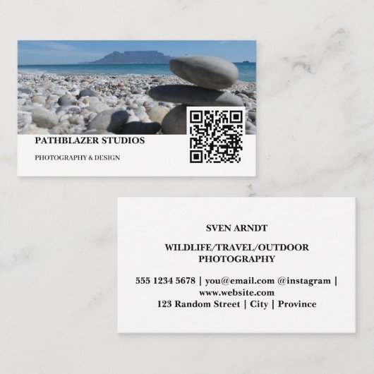 Blouberg Beach Tafelberg gestapelde rotsen Visitekaartje (Voorkant / Achterkant)