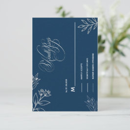 BLOUWITTE CALLIGRAFIE SCRIPT RSVP KAARTJE