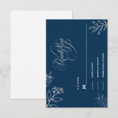 BLOUWITTE CALLIGRAFIE SCRIPT RSVP KAARTJE (Voorkant / Achterkant)