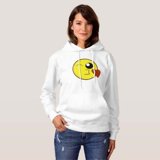 Blow a Kiss Emoji Hoodie (Voorkant volledig)