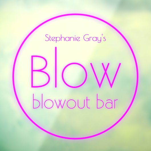 Blow Blowout Bar Voeg Jouw naam Neon Pink toe Raamsticker (Vel 3)