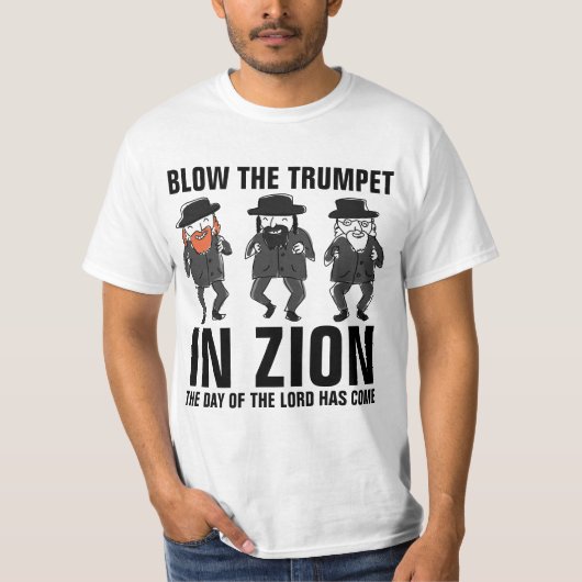 BLOW DE TRUMPET IN ZION, Messianische t-shirts (Voorkant)
