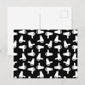 Blow Drier Print Pattern Hair Salon Thétaire Aankondigingskaart (Voorkant / Achterkant)