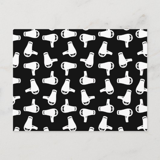 Blow Drier Print Pattern Hair Salon Thétaire Aankondigingskaart (Voorkant)