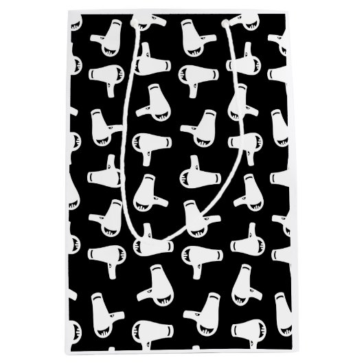 Blow Drier Print Pattern Hair Salon Thétaire Medium Cadeauzakje (Voorkant)