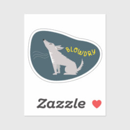 "Blow Dry" hondenverzorging herinnering marine en  Sticker