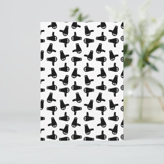 Blow Dryer Afdrukpatroon KLANT KLANTKLEUR ACHTERGR Bedankkaart (Staand voorkant)