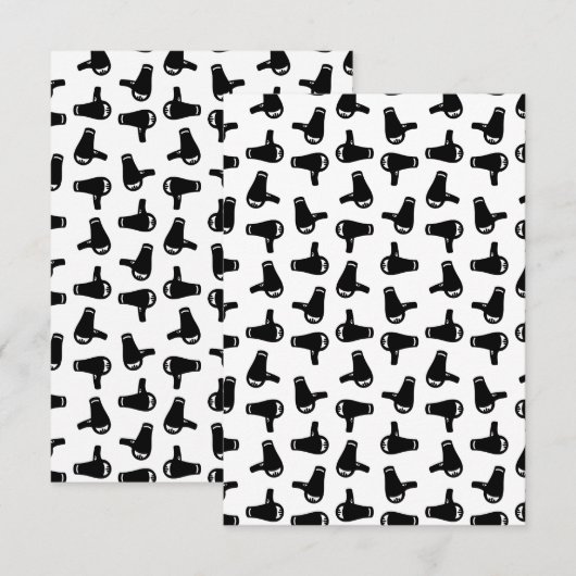 Blow Dryer Afdrukpatroon KLANT KLANTKLEUR ACHTERGR Bedankkaart (Voorkant / Achterkant)