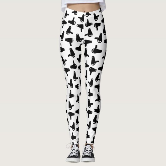 Blow Dryer Afdrukpatroon KLANT KLANTKLEUR ACHTERGR Leggings (Voorkant)